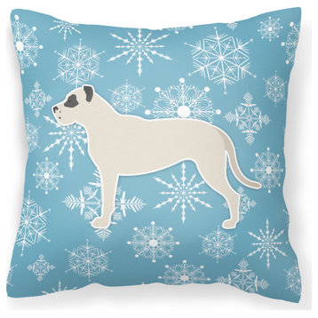 Bb3567Pw1414 Winter Snowflake Dogo Argentino Decorative Pillow