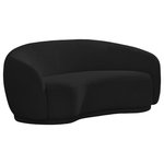 Meridian Furniture - Hyde Boucle Fabric Upholstered, Black, Loveseat - Curl up and relax on this Hyde black boucle fabric . This wide, rounded is as comfortable as it is stylish, making it an excellent addition to your living space. Rich black boucle fabric upholstery gives a soft touch against your skin and its deep plush cushion provides you with cozy support. Its rounded back is both chic and homey, with its contemporary design sure to add flair to your modern home.