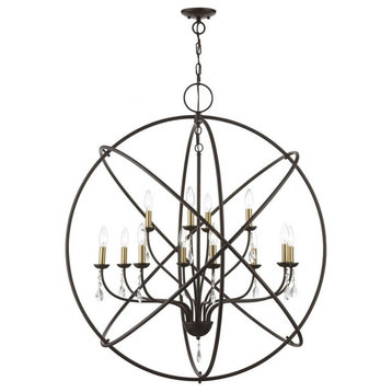 12 Light Grande Foyer Chandelier In Shabby Chic Style-42.75 Inches Tall and 40