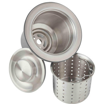 LKDD 3-1/2" Drain Fitting, Deep Strainer Basket and Brass tailpiece