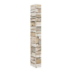 140-CT2-ALPINE DEEP STACKED STONE OUTSIDE CORNER - 48"H X 3 &frac12;" W X 1 &frac12;"D - Wall Panels
