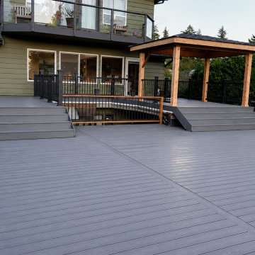 Expansive Multi-Level Deck with Covered Pavilion