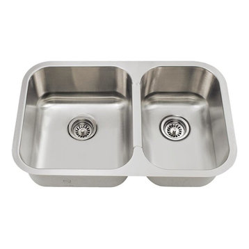 530L Small Offset Double Bowl Stainless Steel Kitchen Sink, Sink Only