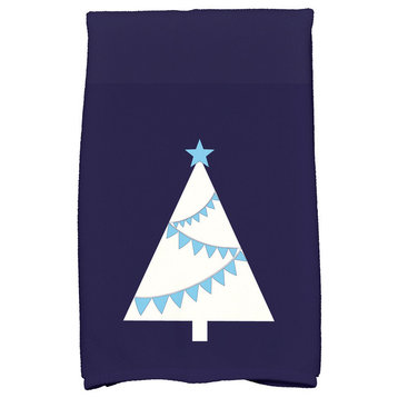 Garland Tree Holiday Geometric Print Kitchen Towel, Navy Blue