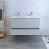 Fresca Catania 48" Gloss White Wall Hung Cabinet With Integrated Double Sink