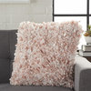 Shaggy Chic Blush And Ivory Throw Pillow - 386114