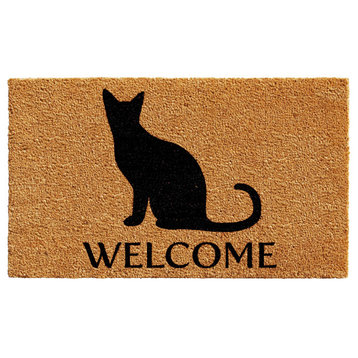 Black Cat Welcome Doormat