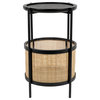 Rattan Accented Side Table | DF Makoto, Black