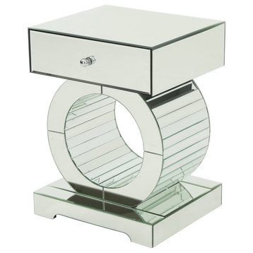 GDF Studio Lance Glam Mirrored Accent Table