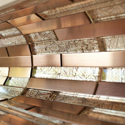 Stainless Steel and Bronze Luxury Diamond Glass Mosaic Tile Collection - Home Accessories & Decor