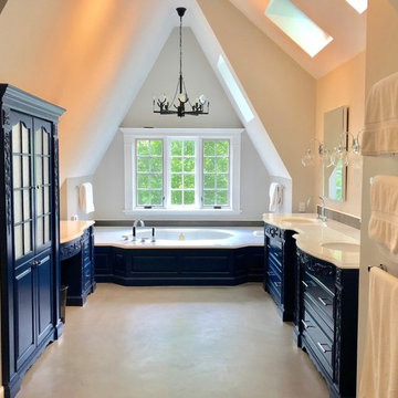 Before and After Tradition Montclair Bath with a Modern Flare