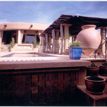 Curvilinear Santa Fe Fairway House and Pool