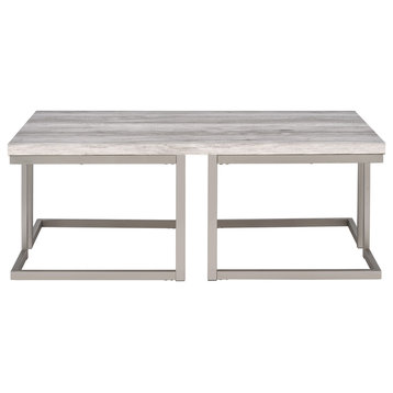 Steve Silver David Cocktail Table In Soft Driftwood And Pewter Finish DI100C
