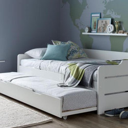 Studio White Wooden Day Bed with Trundle - Beds