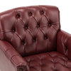 Bertram Genuine Leather Armchair Set of 2, Burgundy