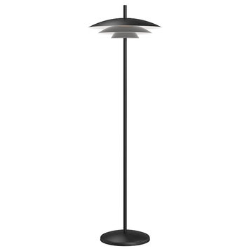 Sonneman Studio Exclusives Shells 1-Light 17.25" Floor Lamp, Sat Black, 3544-25