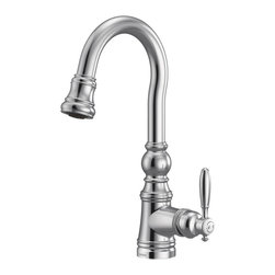 Weymouth One-Handle Pulldown Bar Faucet - Chrome - Kitchen Faucets