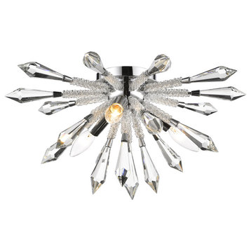 Soleia Collection 3 Light Flush Mount in Chrome  Finish