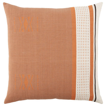 Vibe by Jaipur Living Parvati Mauve and Terracotta Tribal Down Pillow 22"