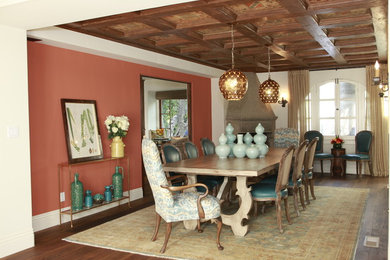 Example of a tuscan dining room design in Los Angeles