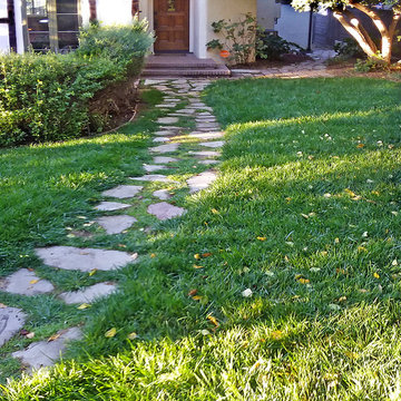 Flagstone Walkway in a Lawn