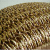 3D Metallic Cord Gold Faux Leather Pillow Covers 12"x12", Gold N Copper Tan