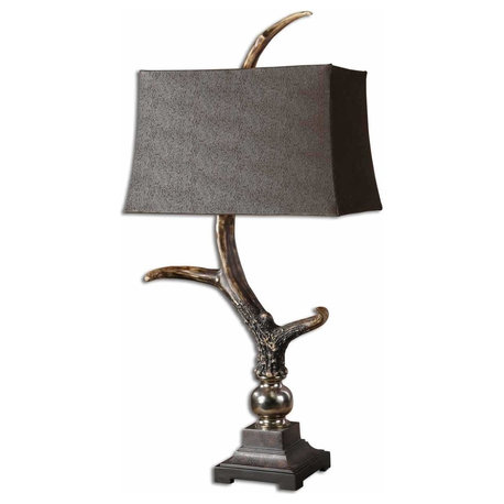 Uttermost Stag Horn Dark Shade Table Lamp