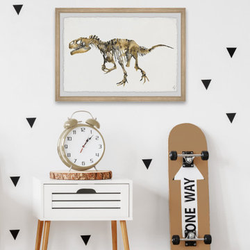 "Tyrant Lizard Skeleton" Framed Painting Print