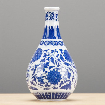 Vase  Blue And White