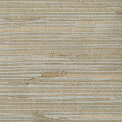Heiki Light Grey Grasscloth - Wallpaper