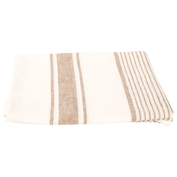 Bath Towel Linen Prewashed Tuscany, Beige Off White, 65x135cm