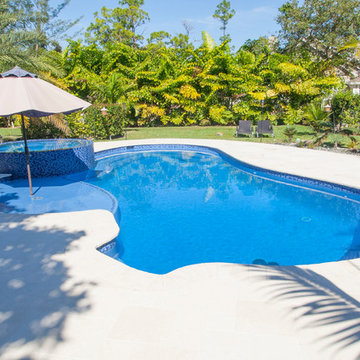New Swimming Pool & Spa With Sunshelf in Parkland, Florida