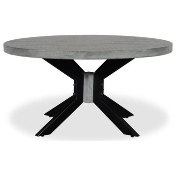 ROOT Grey Mango Wood Round Dining Table