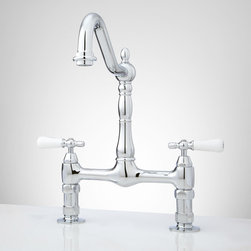 DOUGLASS BRIDGE KITCHEN FAUCET - PORCELAIN LEVER HANDLES - Kitchen Faucets