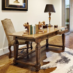 Carved Spanish desk - Desks And Hutches