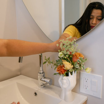 Modern Bathroom Remodel — Floating Vanity, LED Mirror & Frameless Glass Shower