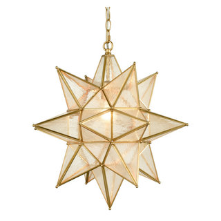 Moravian Star Pendant Lighting Seeded Glass Hanging Light, 20 ...