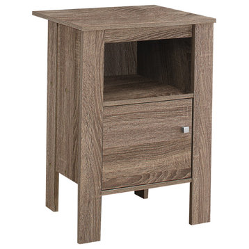 Accent Table, Side, End, Nightstand, Lamp, Storage, Bedroom, Laminate, Brown