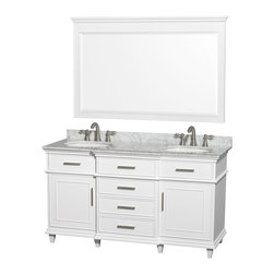 Ackley 60 inch White Finish Double Sink Bathroom Vanity - Bathroom Vanities And Sink Consoles
