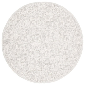 Safavieh Textural Collection TXT101A Rug, Ivory, 6' X 6' Round
