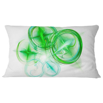 Green Fractal Desktop Abstract Throw Pillow, 12"x20"