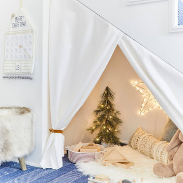 Countdown to Christmas Kids' Reading Nook styled by Emily Henderson - Wondershop