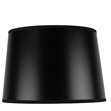 Hardback Shallow Drum Lamp Shade 10x12x8, Black Parchment
