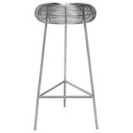Meridian Furniture - Tuscany Durable Metal Stool, Silver, Bar Height - Give your home bar or counter area a fresh new look with this Tuscany bar stool. This elegant stool features a stylish wire seat to add instant visual interest to your seating. The rich silver metal is gleamingly beautiful and modern while lending your space a decidedly industrial panache. A footrail around the perimeter of the stool's base give you a handy spot to rest your feet while you dine.