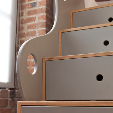 Zach's Room: A Full size Loft Bed Doubles Storage