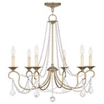 Livex Lighting - Livex Lighting 6516-73 Pennington - Six Light Chandelier - Canopy Included.  Canopy DiametPennington Six Light Antique Silver Leaf  *UL Approved: YES Energy Star Qualified: n/a ADA Certified: n/a  *Number of Lights: Lamp: 6-*Wattage:60w Candelabra Base bulb(s) *Bulb Included:No *Bulb Type:Candelabra Base *Finish Type:Antique Silver Leaf
