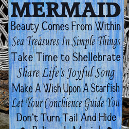 advice from a mermaid handmade handpainted - Beach Decor - Advice From A Mermaid - Products