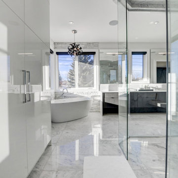 A luxurious master bathroom