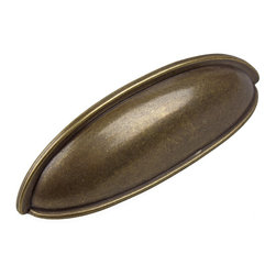 GlideRite Hardware - 3" CC Cabinet Bin Pulls, Antique Brass - Cabinet And Drawer Handle Pulls