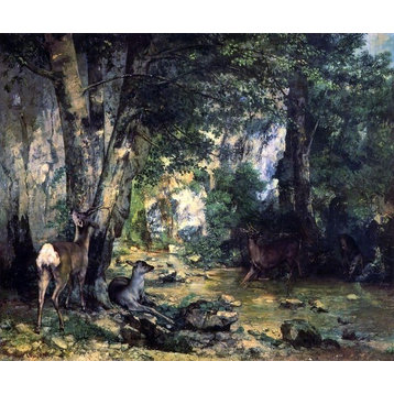Gustave Courbet A Shelter of the Roe Deer at the Stream Wall Decal